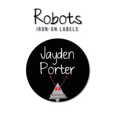 Iron-On Labels Robots