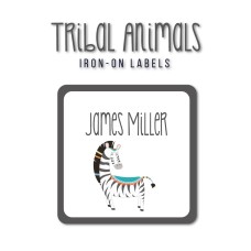 Iron-On Labels Tribal Animals