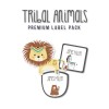 Premium Value Pack Iron-On, Stick-on and Shoe Labels Tribal Animals