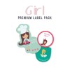 Premium Value Pack Iron-On, Stick-on and Shoe Labels Girl