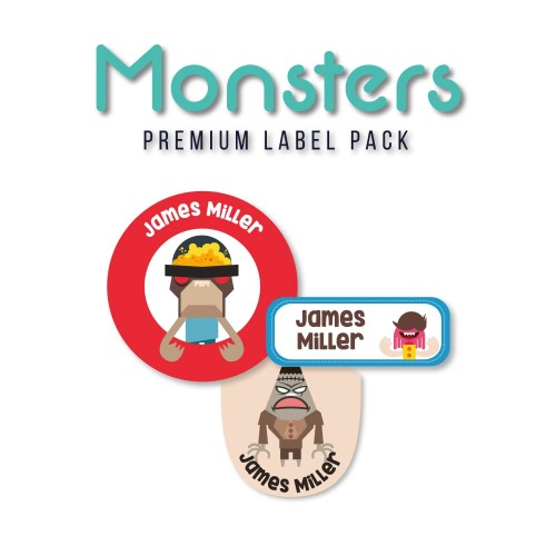 Premium Value Pack Iron-On, Stick-on and Shoe Labels Monster Premium Value Pack Iron-On, Stick-on and Shoe Labels Monster