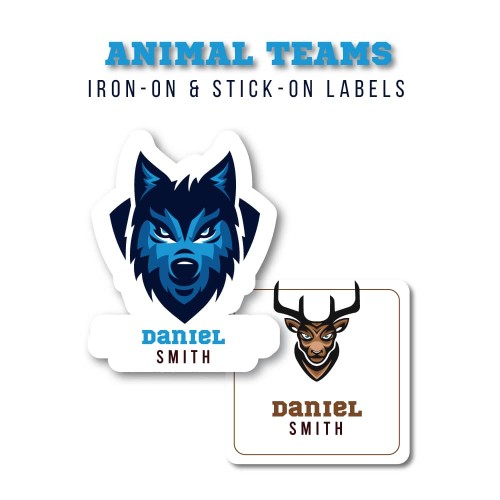 Iron-on & Stick-on Labels Value Pack Animal Teams Iron-on & Stick-on Labels Value Pack Animal Teams