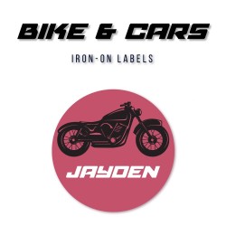 Iron-On Labels Bike and Car