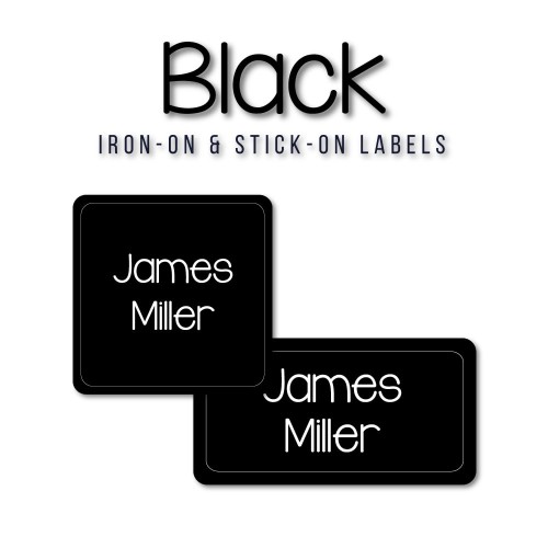 Iron-on & Stick-on Labels Value Pack Black Iron-on & Stick-on Labels Value Pack Black