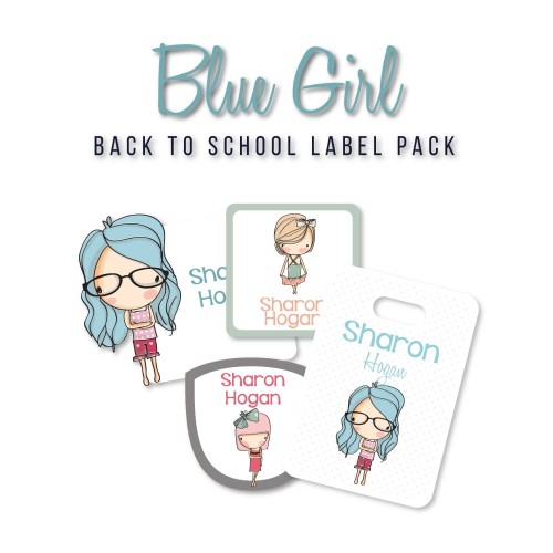 Back to School Label Value Pack Blue Girl Back to School Label Value Pack Blue Girl