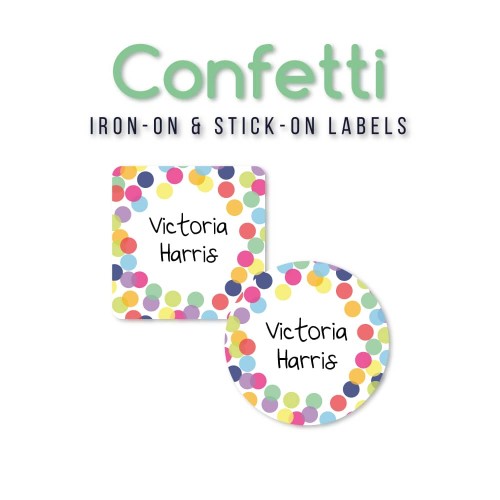 Iron-on & Stick-on Labels Value Pack Confetti Iron-on & Stick-on Labels Value Pack Confetti