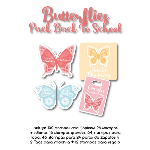 Back to School Label Value Pack Butterflies Back to School Label Value Pack Butterflies