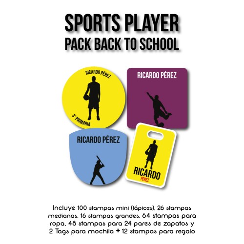 Back to School Label Value Pack Sports Player Back to School Label Value Pack Sports Player