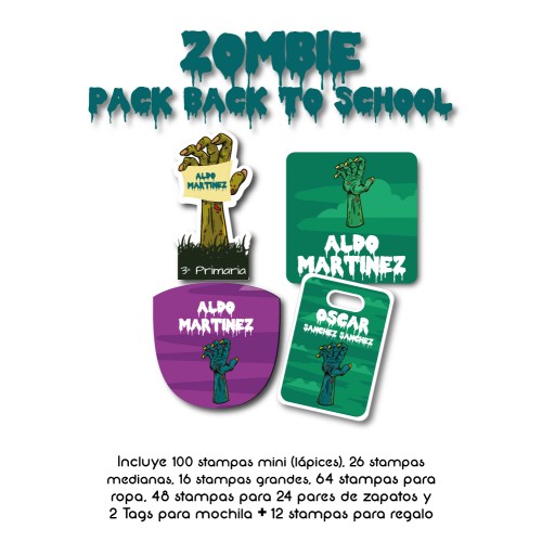 Back to School Label Value Pack Zombie Back to School Label Value Pack Zombie