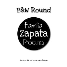 Gift Label B&W Round Gift Label B&W Round