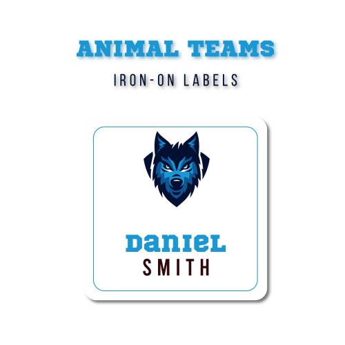 Iron-On Labels Animal Teams Iron-On Labels Animal Teams