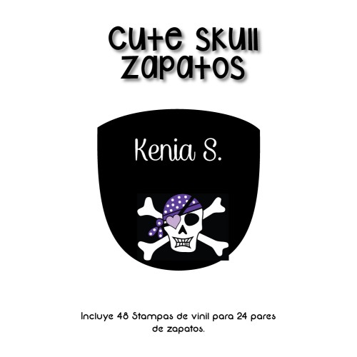 Shoe Labels Cute Skull 