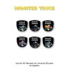 Premium Value Pack Iron-On, Stick-on and Shoe Labels Monster Truck